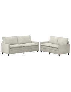 Set di divani 2 pcs Crema Velluto 2
