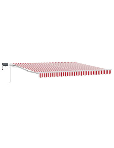 Tenda Retrattile Rosso e Bianco 400 × 300 cm Tessuto e acciaio
