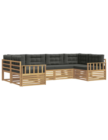 Set di divani da esterno con cuscino 6 pcs Bianco e Antracite