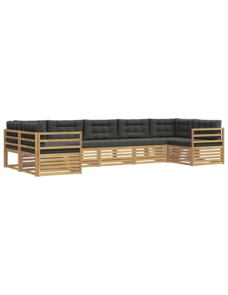 Set di divani da esterno 7 pcs Bianco e Antracite Poliestere