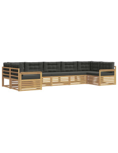 Set di divani da esterno con cuscino 7 pcs Bianco e Antracite 2