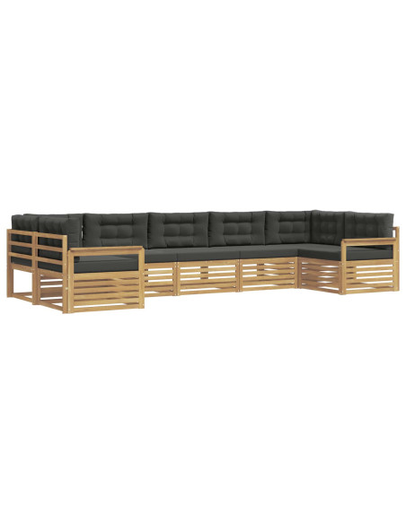 Set di divani da esterno con cuscino 7 pcs Bianco e Antracite