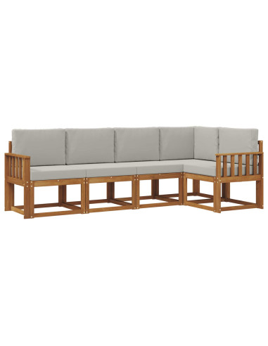 Set di divani con cuscino 5 pcs Grigio Naturale e Chiaro