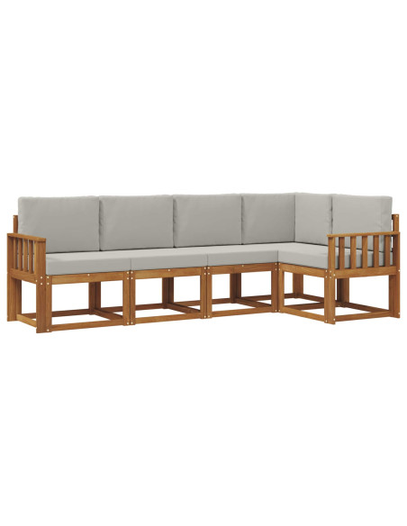 Set di divani con cuscino 5 pcs Grigio Naturale e Chiaro