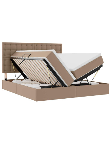 Letto con contenitore e LED Cappuccino 200 x 200 cm