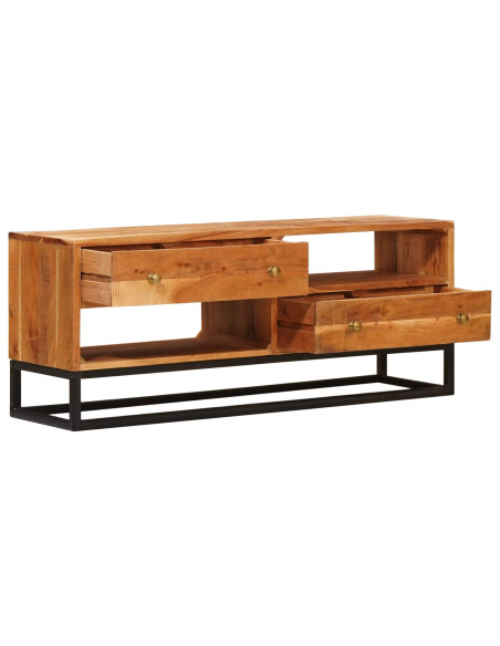 Mobile TV Naturale 110 x 30 x 44 cm Legno di Acacia Massello