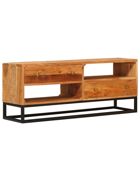 Mobile TV Naturale 110 x 30 x 44 cm Legno di Acacia Massello