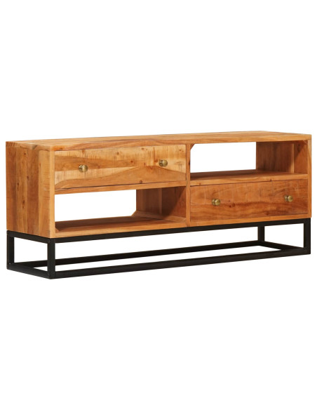 Mobile TV Naturale 110 x 30 x 44 cm Legno di Acacia Massello