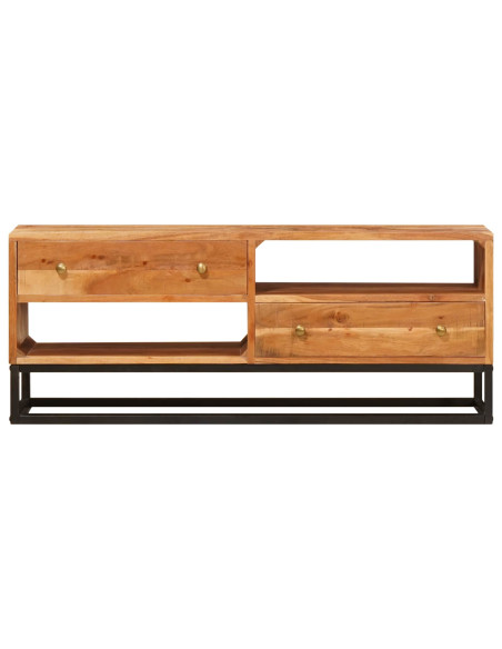Mobile TV Naturale 110 x 30 x 44 cm Legno di Acacia Massello