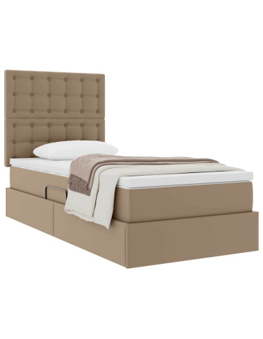 Letto con Contenitore Cappuccino 100 x 200 cm Pelle Sintetica