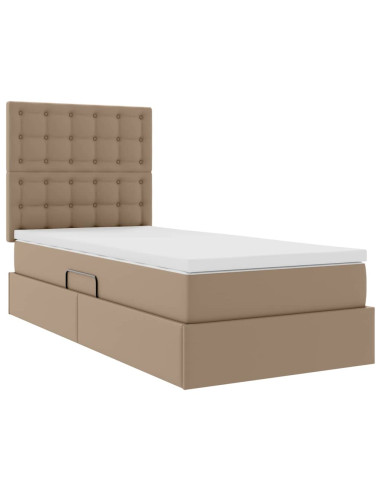 Letto con Contenitore Cappuccino 100 x 200 cm Pelle Sintetica