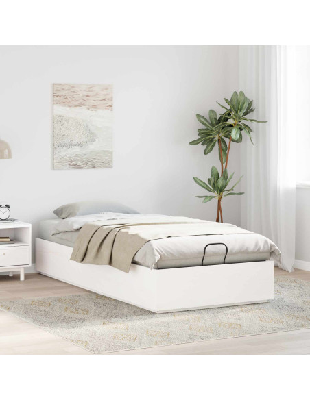 Letto ottomano Bianco 80 x 200 cm Legno di pino massiccio