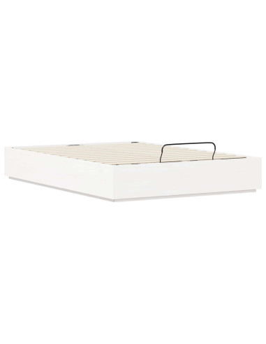 Letto ottomano Bianco 140 x 200 cm Legno di pino massiccio