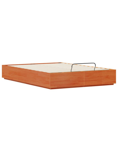 Letto ottomano con archiviazione Marrone Cera 140 x 200 cm