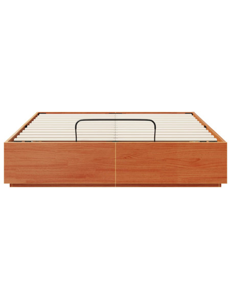 Letto ottomano con archiviazione Marrone Cera 140 x 200 cm