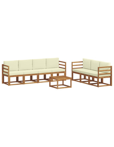 Set di divani con cuscino 8 pcs Naturale e Crema