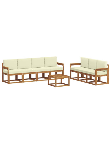 Set di divani con cuscino 8 pcs Naturale e Crema