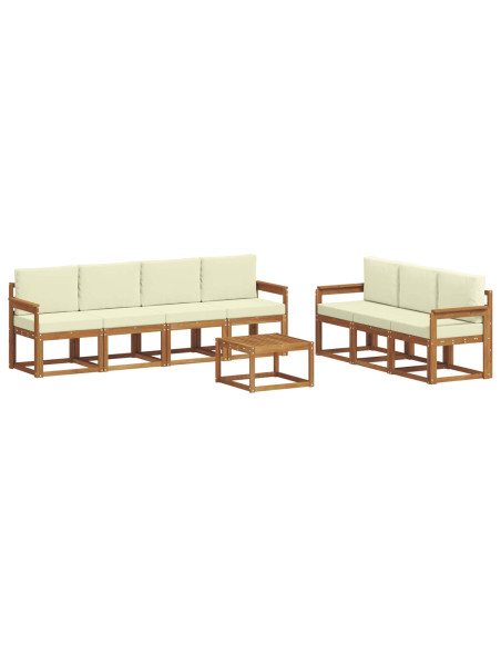 Set di divani con cuscino 8 pcs Naturale e Crema