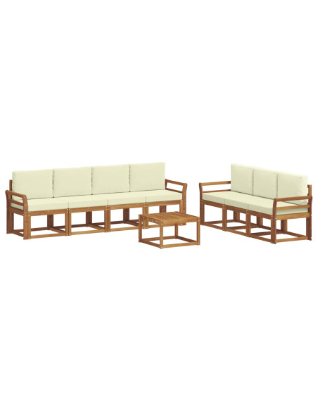 Set di divani con cuscino 8 pcs Naturale e Crema