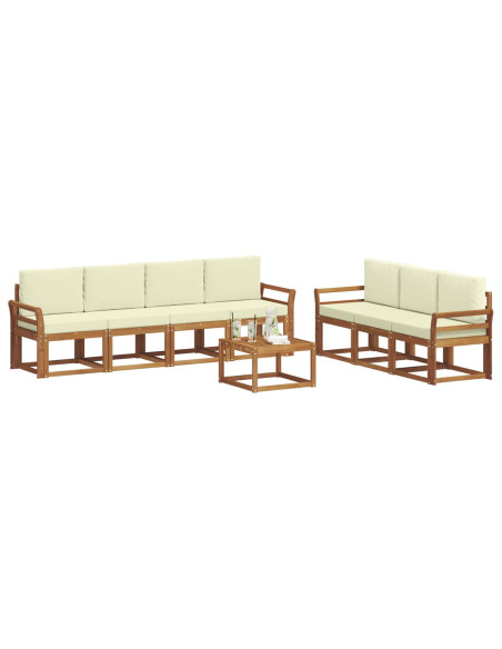 Set di divani con cuscino 8 pcs Naturale e Crema