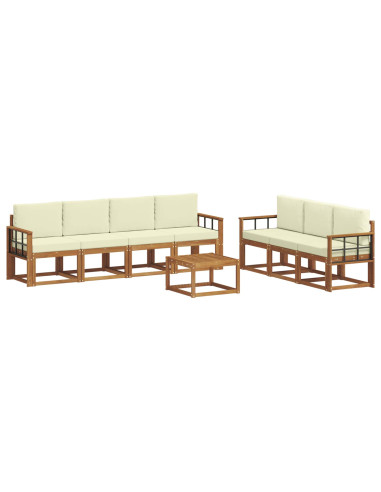 Set di divani con cuscino 8 pcs Naturale e Crema