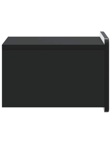 Mobiletto da notte a muro con cassetto Nero 33 x 34,5 x 24 cm