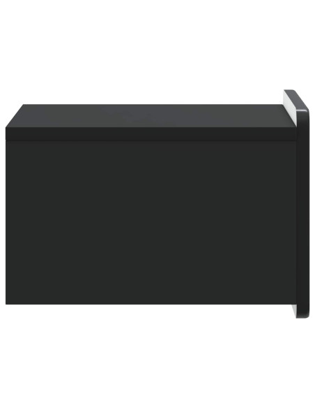Mobiletto da notte a muro con cassetto Nero 33 x 34,5 x 24 cm