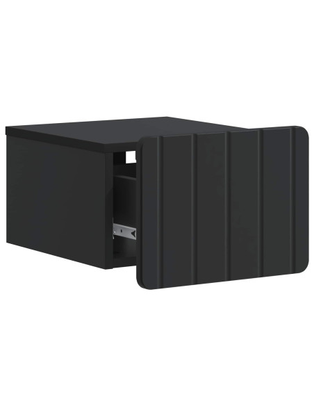 Mobiletto da notte a muro 2 pcs Nero 33 x 34,5 x 24 cm
