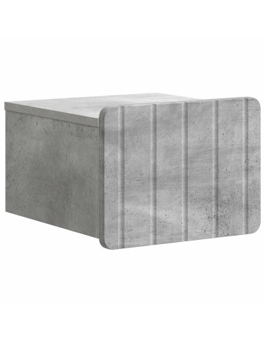 Mobiletto da notte a muro con cassetto 2 pcs Grigio Cemento