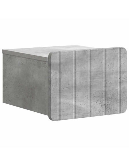 Mobiletto da notte a muro con cassetto 2 pcs Grigio Cemento