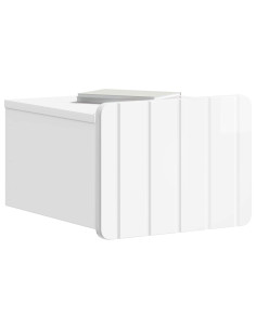 Mobiletto da notte a muro 2 pcs Bianco Lucido 33 x 34,5 x 24 cm 2