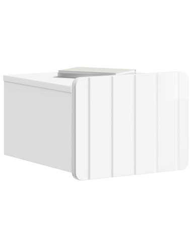 Mobiletto da notte a muro 2 pcs Bianco Lucido 33 x 34,5 x 24 cm