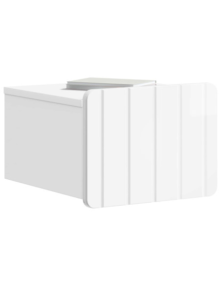 Mobiletto da notte a muro 2 pcs Bianco Lucido 33 x 34,5 x 24 cm