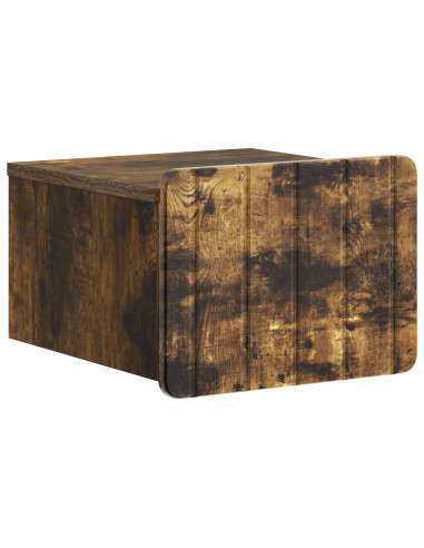 Mobiletto da notte a muro 2 pcs Rovere Fumo 33 x 34,5 x 24 cm