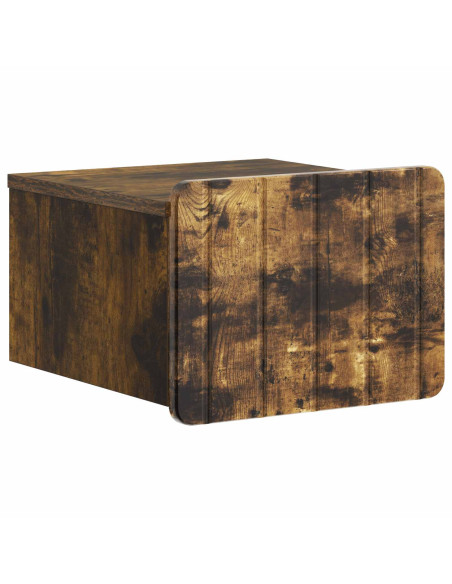 Mobiletto da notte a muro 2 pcs Rovere Fumo 33 x 34,5 x 24 cm