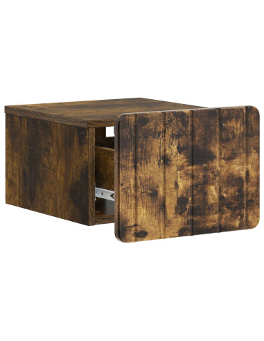 Mobiletto da notte a muro 2 pcs Rovere Fumo 33 x 34,5 x 24 cm