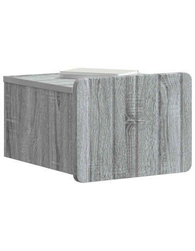 Mobiletto da notte a muro Grigio Sonoma 33 x 34,5 x 24 cm