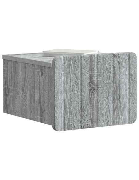 Mobiletto da notte a muro Grigio Sonoma 33 x 34,5 x 24 cm