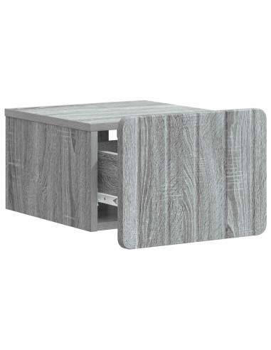 Mobiletto da notte a muro Grigio Sonoma 33 x 34,5 x 24 cm