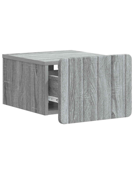 Mobiletto da notte a muro Grigio Sonoma 33 x 34,5 x 24 cm