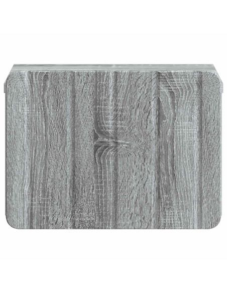 Mobiletto da notte a muro Grigio Sonoma 33 x 34,5 x 24 cm