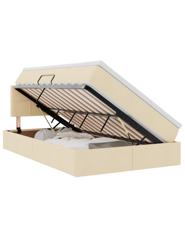Letto con contenitore e materasso Crema 120 x 190 cm