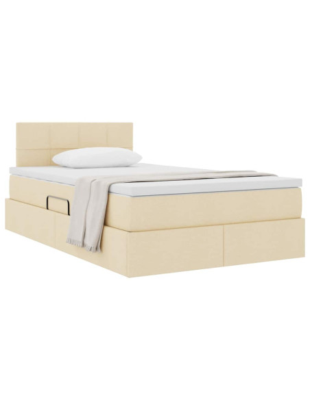 Letto con contenitore e materasso Crema 120 x 190 cm