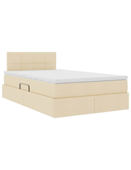 Letto con contenitore e materasso Crema 120 x 190 cm