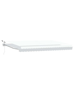 Tenda Retrattile Bianco 500 × 300 cm Poliestere e Metallo 2