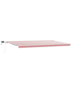 Tenda Retrattile Rosso e Bianco 600 × 350 cm Tessuto e acciaio 2