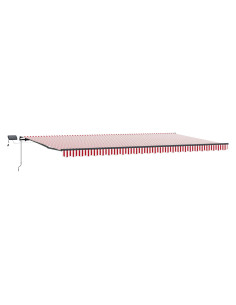 Tenda Retrattile Rosso e bianco 600 ×350 cm Tessuto 2