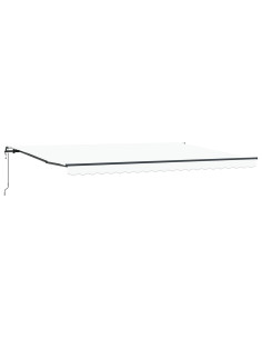 Tenda Retrattile Bianco 500 × 300 cm Tessuto e Alluminio 2