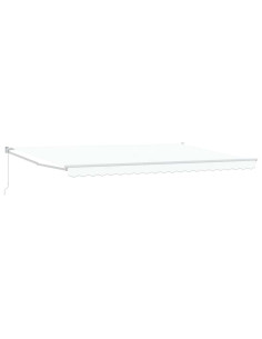 Tenda da Sole Bianco 500 × 300 cm Poliestere e Metallo 2