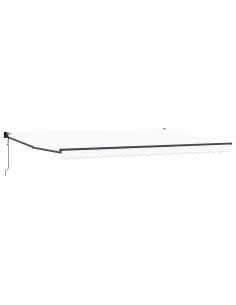 Tenda da Sole Bianco 500 × 300 cm Poliestere e Metallo 2